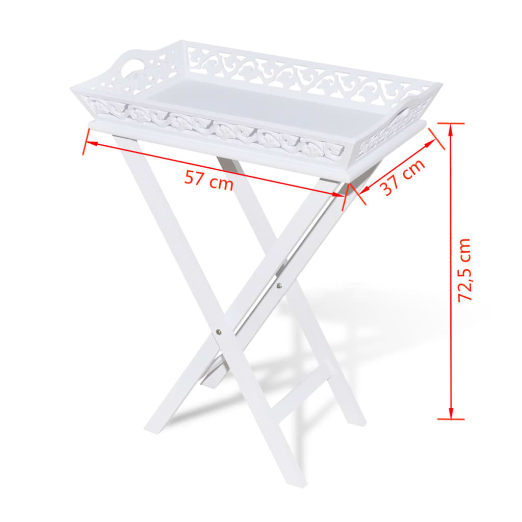 Sidobord Vit med bricka