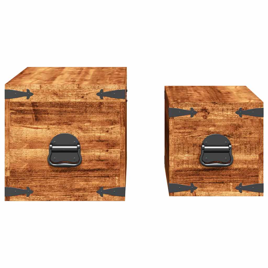 Förvaringskista set 2 st robust mangoträ