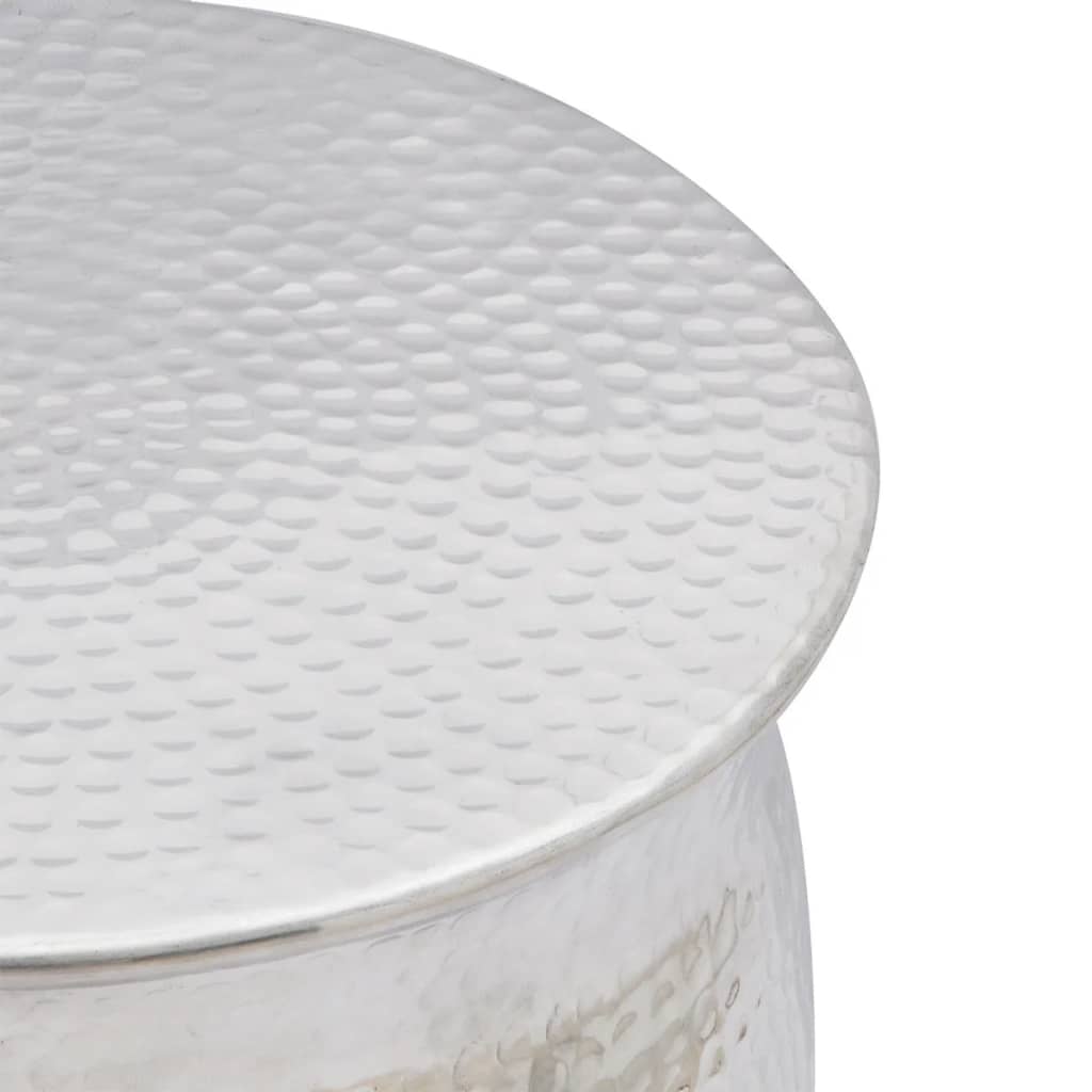 Sidobord DIV. av hamrad aluminium silver