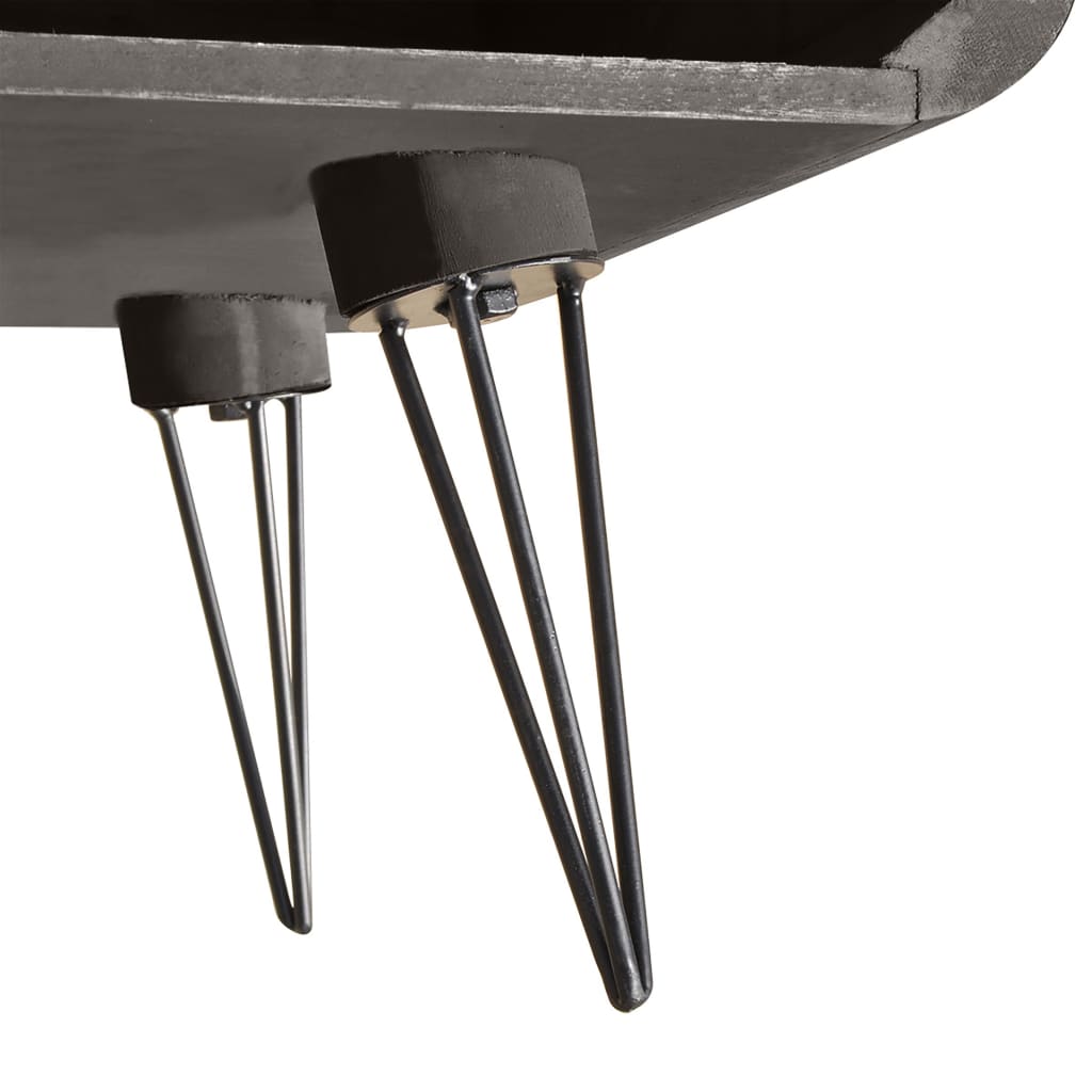 Soffbord Trä 90x55,5x38,5 cm massiv paulownia grå