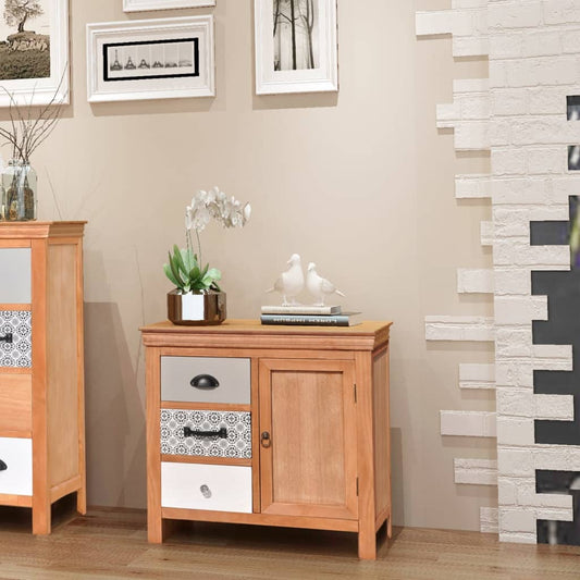 Skänk Trä 65x35x60 cm massiv eukalyptusträ