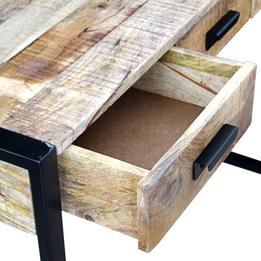 Avlastningsbord Konsollbord Trä med 3 lådor massivt mangoträ 110x35x78 cm