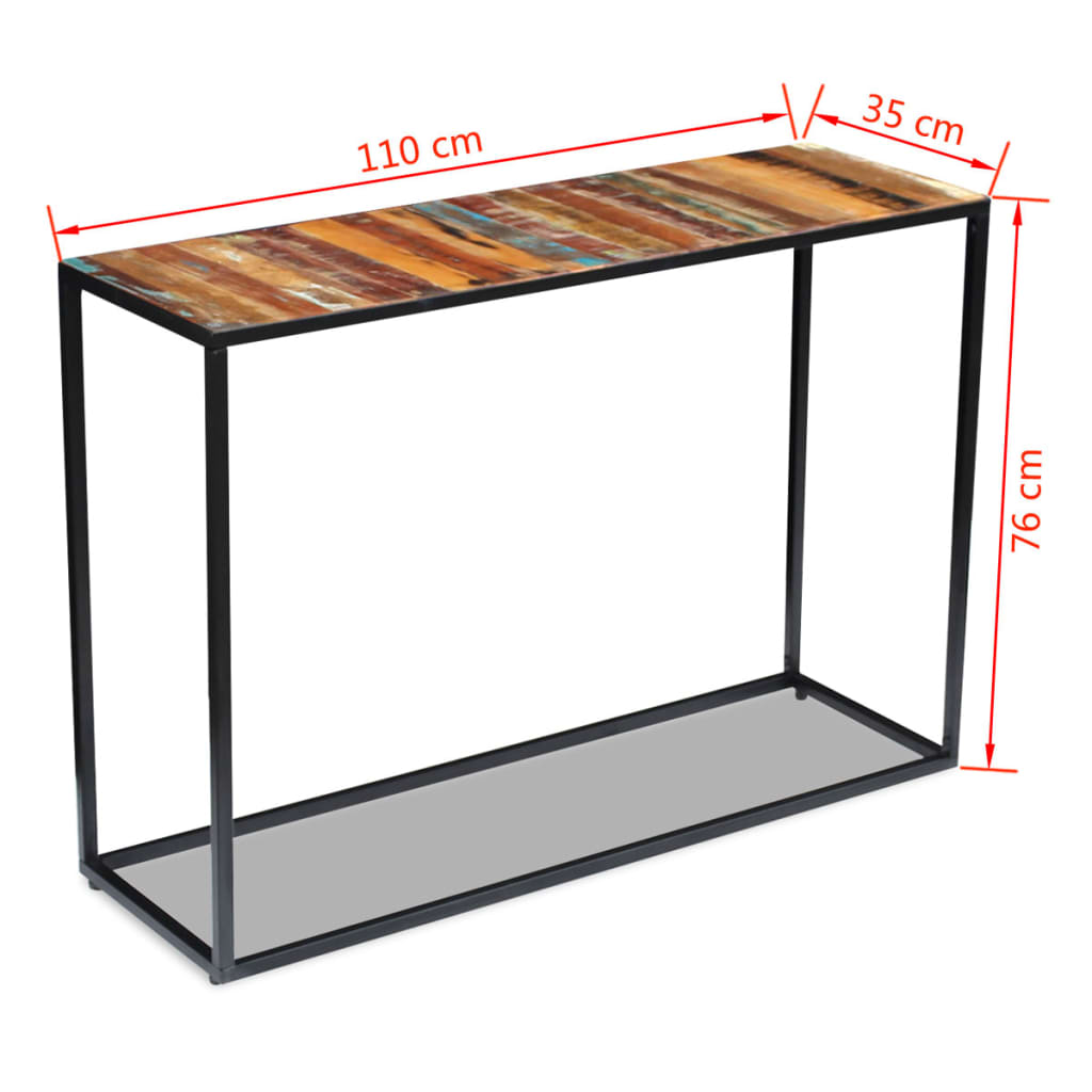 Avlastningsbord Konsollbord Trä massivt återvunnet Trä 110x35x76 cm