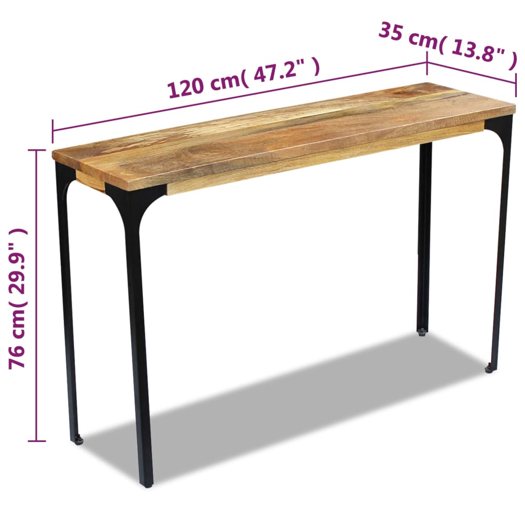 Avlastningsbord Konsollbord Trä mangoträ 120x35x76 cm