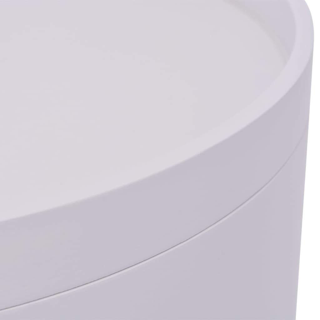 Sidobord med bricka rund 39,5x44,5 cm vit