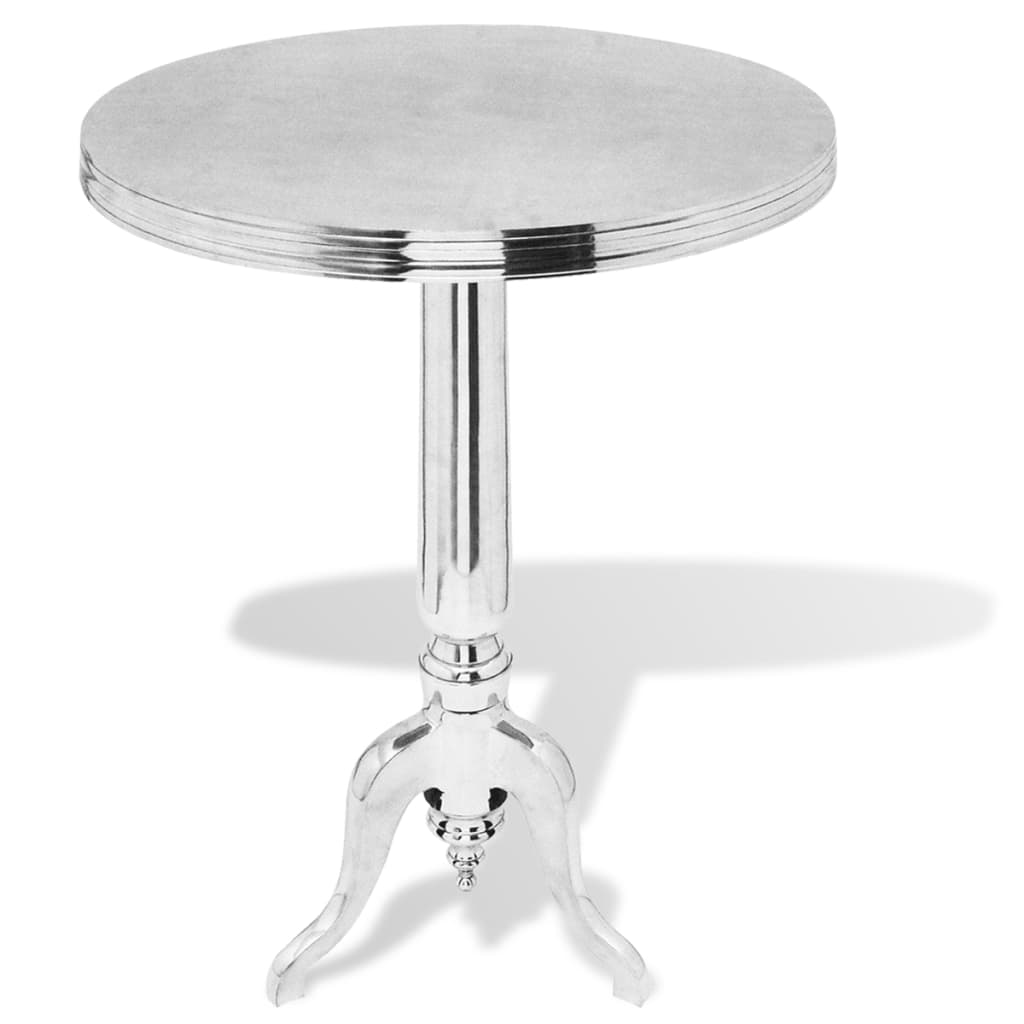 Sidobord DIV. runt aluminium silver