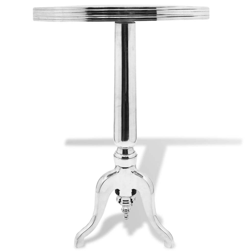 Sidobord DIV. runt aluminium silver