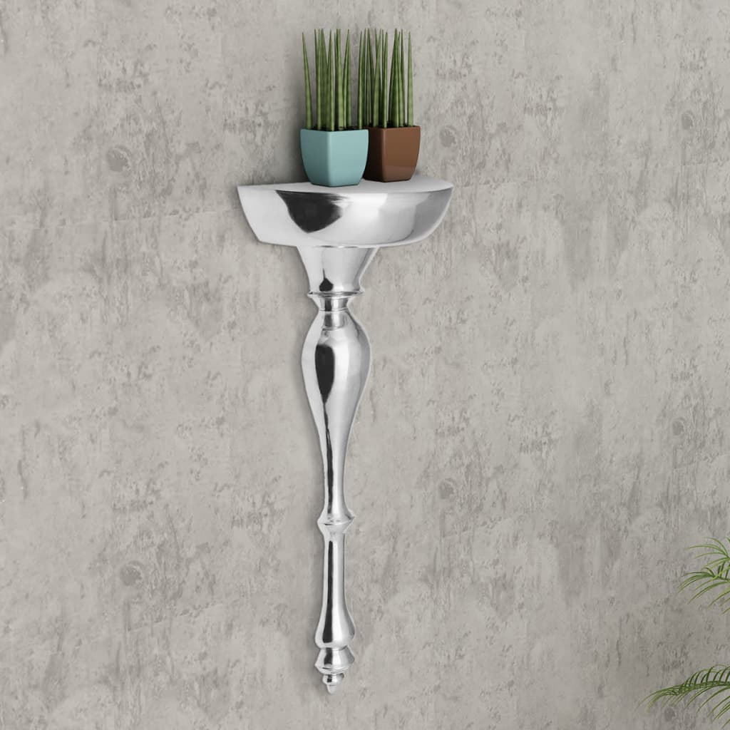 Vägghylla DIV. hylla/konsolbord aluminium silver 35x17x81 cm