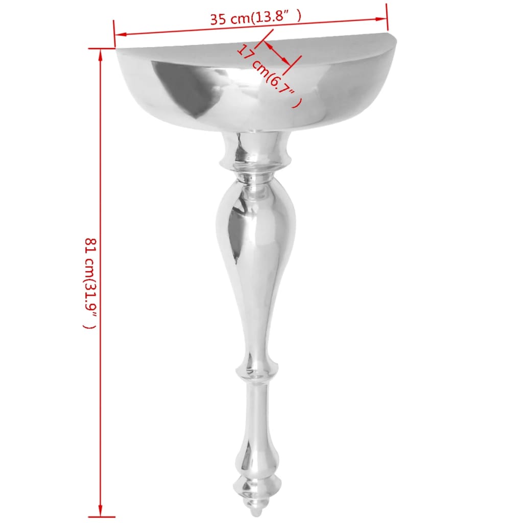 Vägghylla DIV. hylla/konsolbord aluminium silver 35x17x81 cm