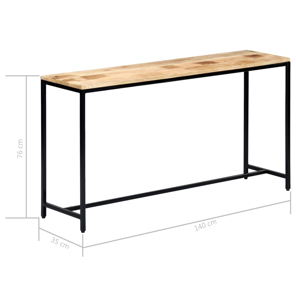 Avlastningsbord Konsollbord Trä 140x35x76 cm massivt grovt mangoträ