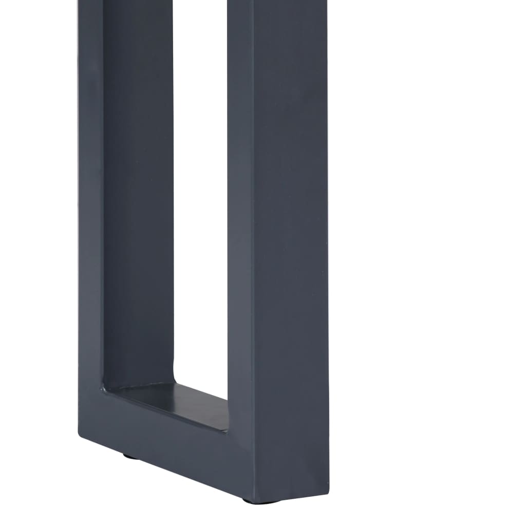 Avlastningsbord Konsollbord Grå 115x35x76 cm massivt akaciaträ och järn