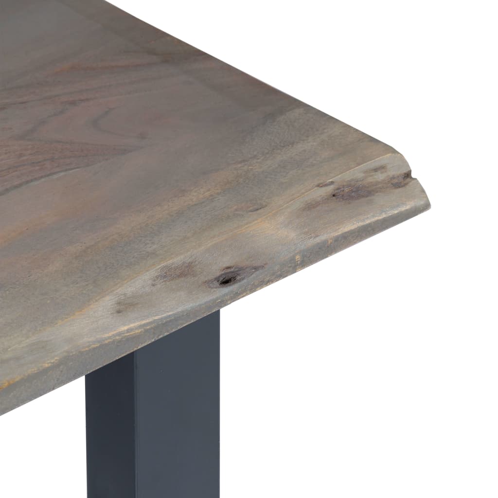 Avlastningsbord Konsollbord Grå 115x35x76 cm massivt akaciaträ och järn