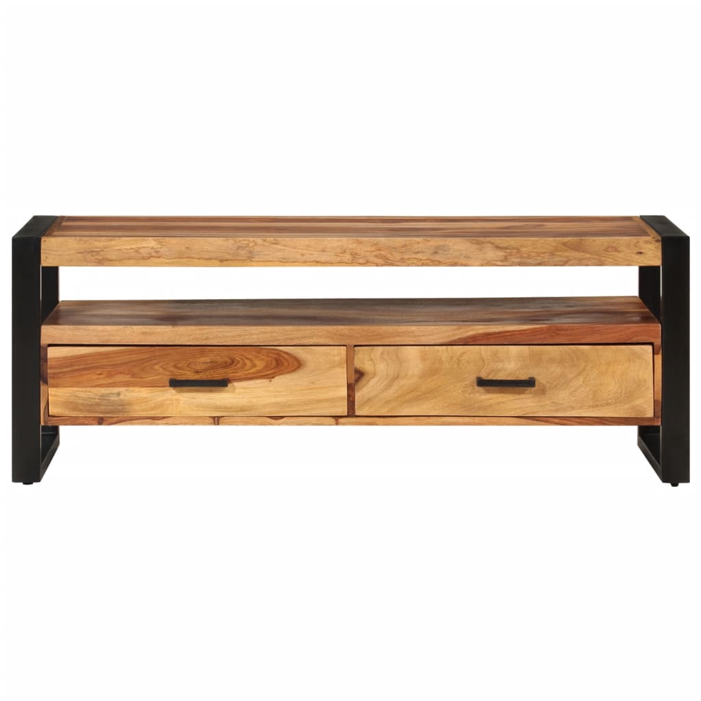 Tv-bänk 120x35x45 cm massivt sheshamträ