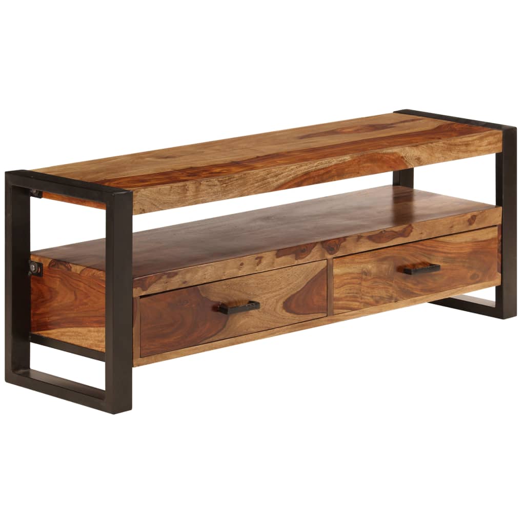 Tv-bänk 120x35x45 cm massivt sheshamträ