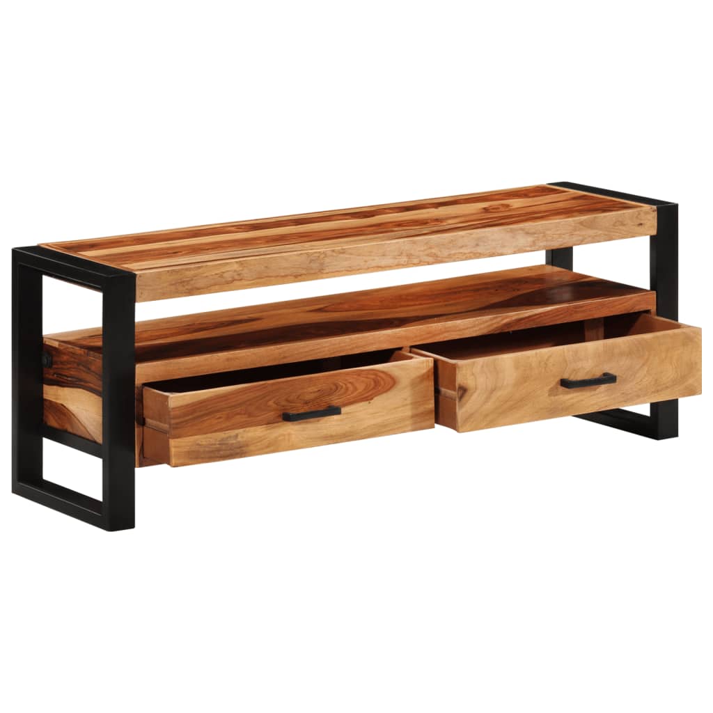 Tv-bänk 120x35x45 cm massivt sheshamträ
