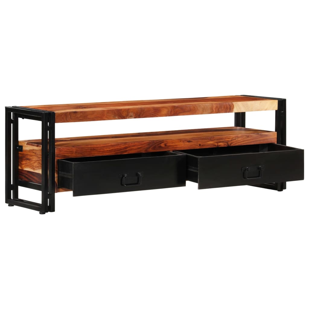 TV-bänk 120x30x40 cm massivt sheshamträ