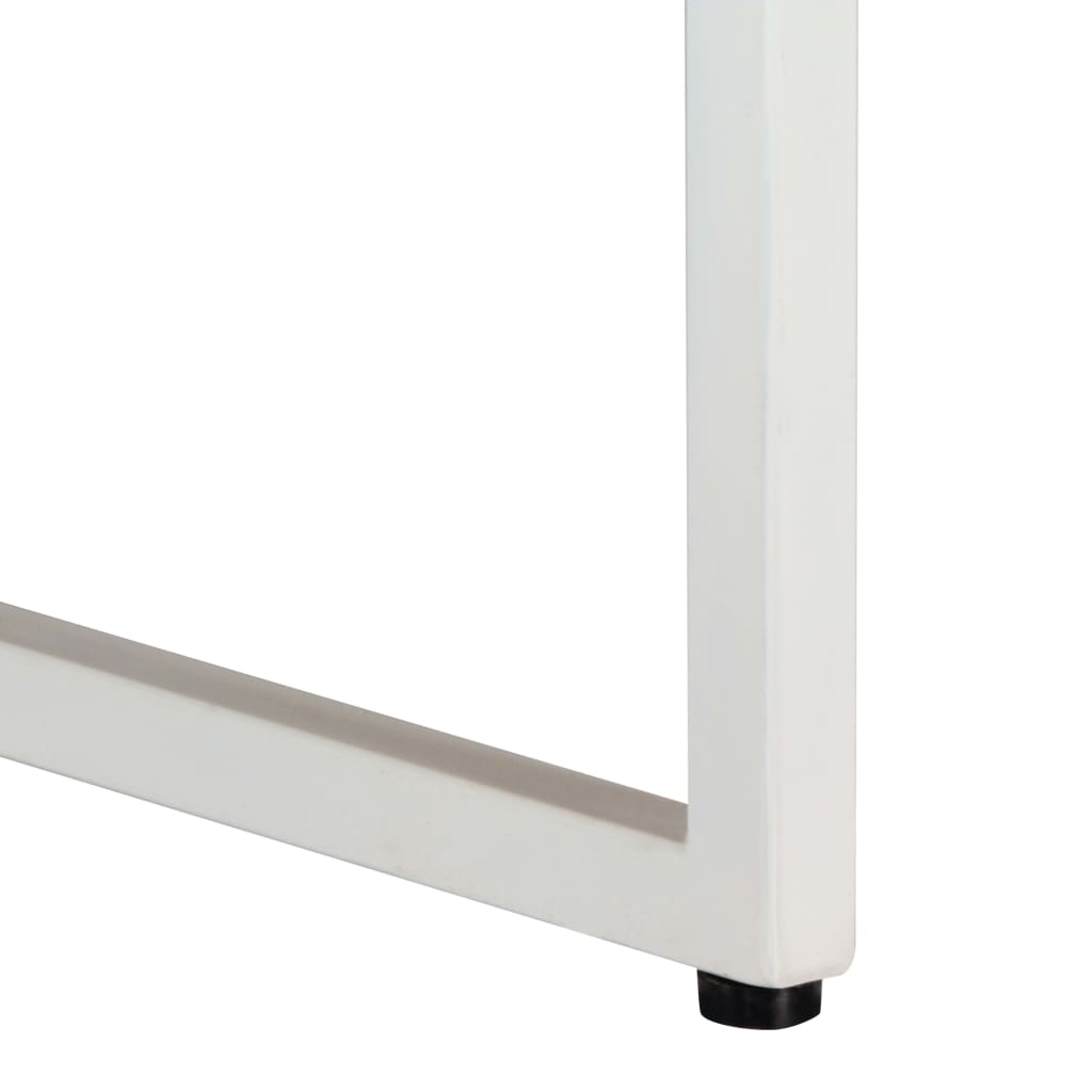 Soffbord Vit Trä 110x110x36 cm massivt mangoträ