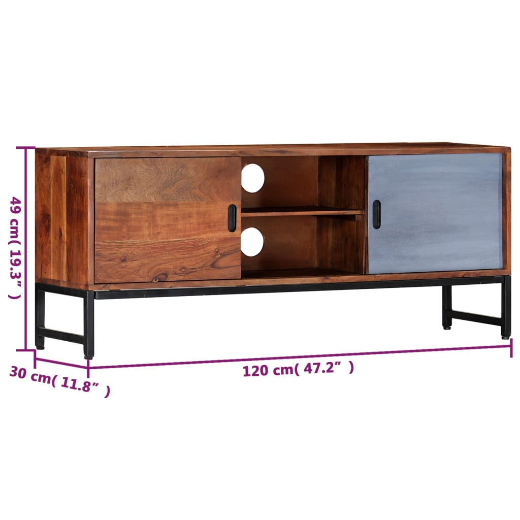 TV-bänk 120x30x49 cm massivt akaciaträ