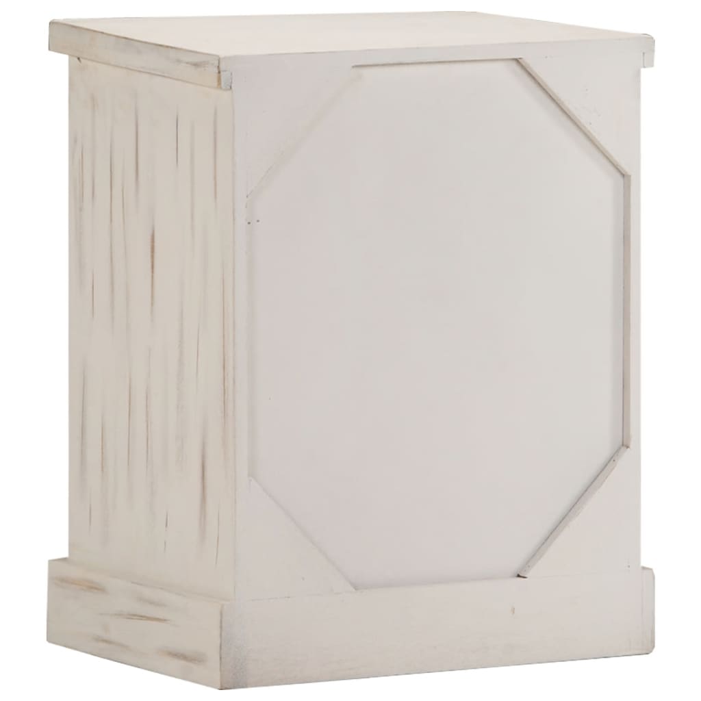 Sängbord vit 40x30x50 cm massivt mangoträ