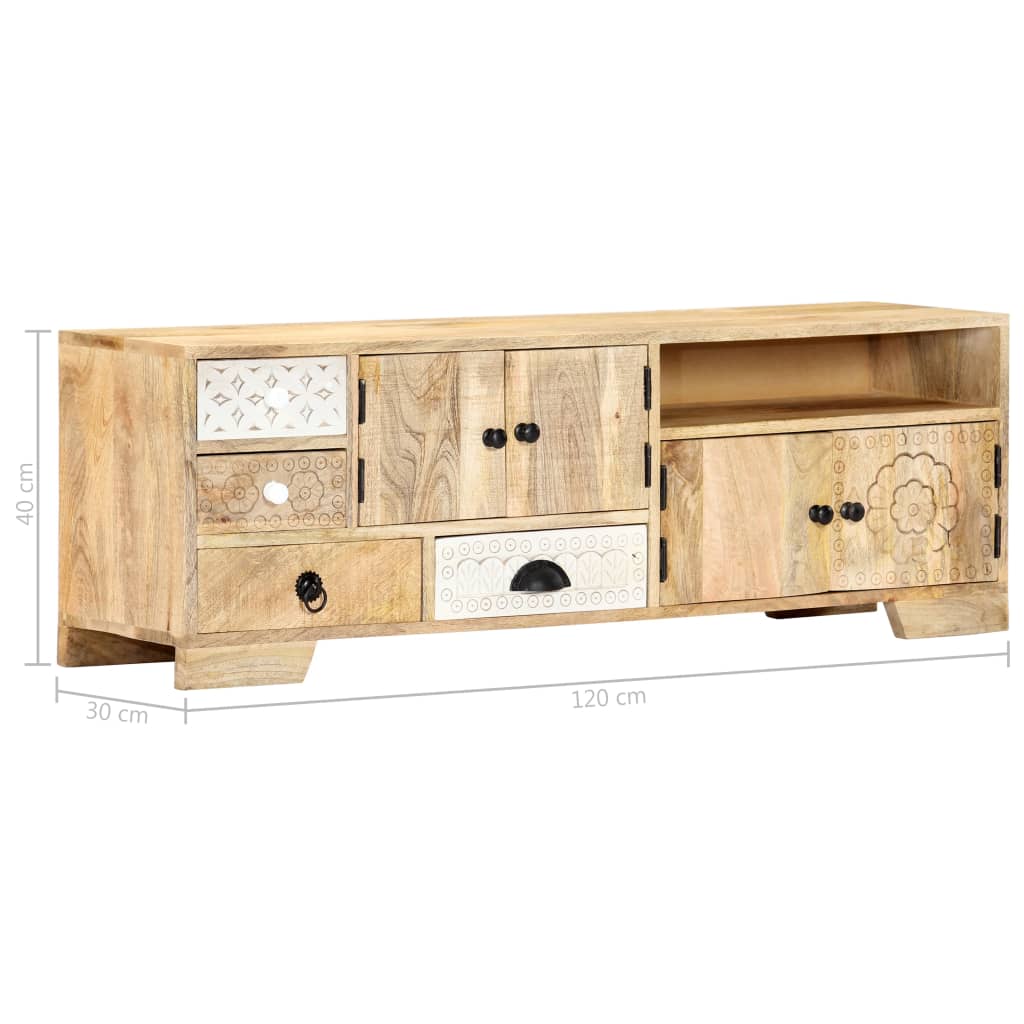 TV-bänk 120x30x40 cm massivt mangoträ