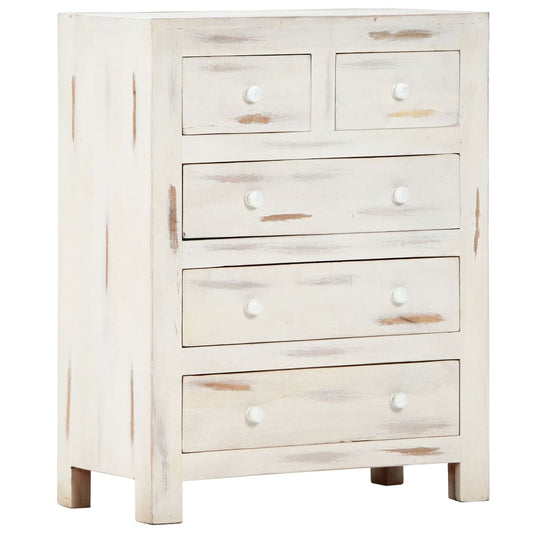 Skänk Vit 58x30x75 cm massivt akaciaträ