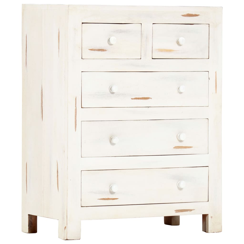Skänk Vit 58x30x75 cm massivt akaciaträ