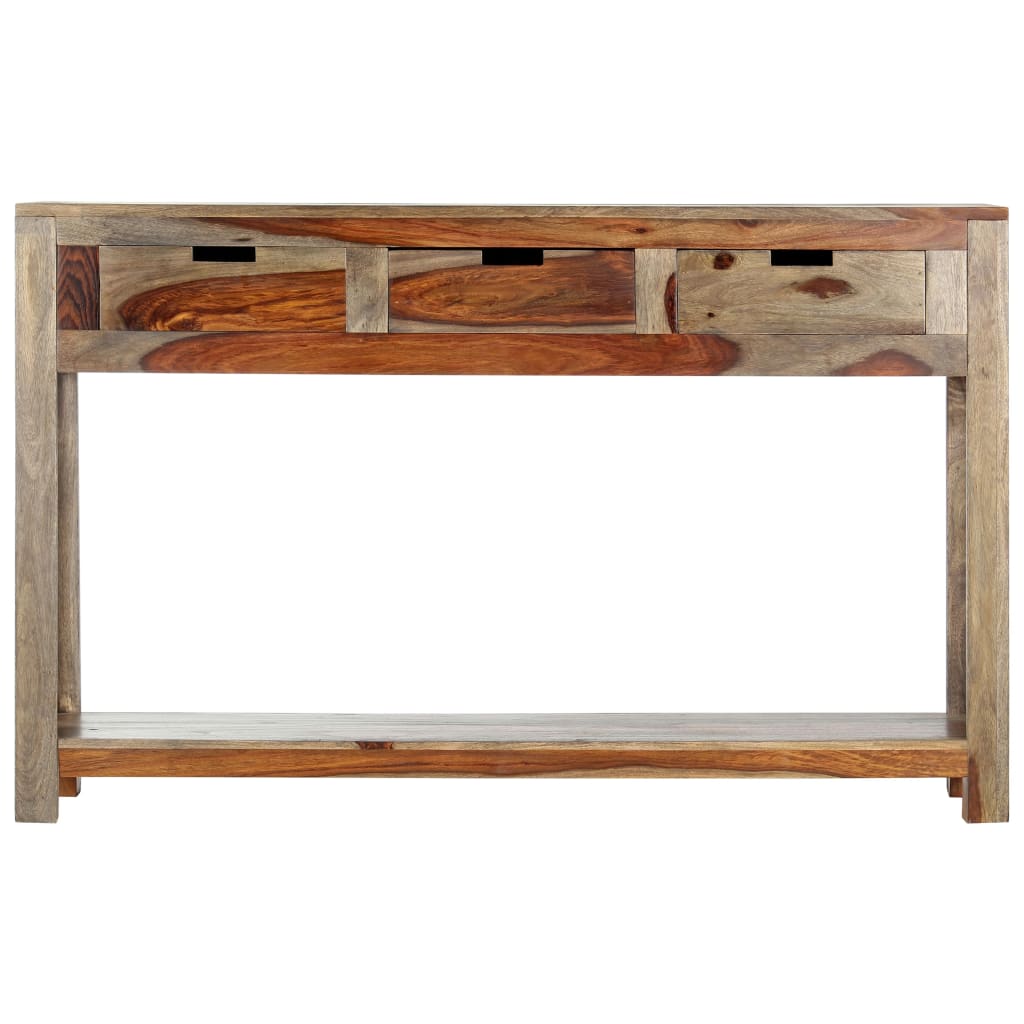 Avlastningsbord Konsollbord Trä med 3 lådor 120x30x75 cm massivt sheshamträ