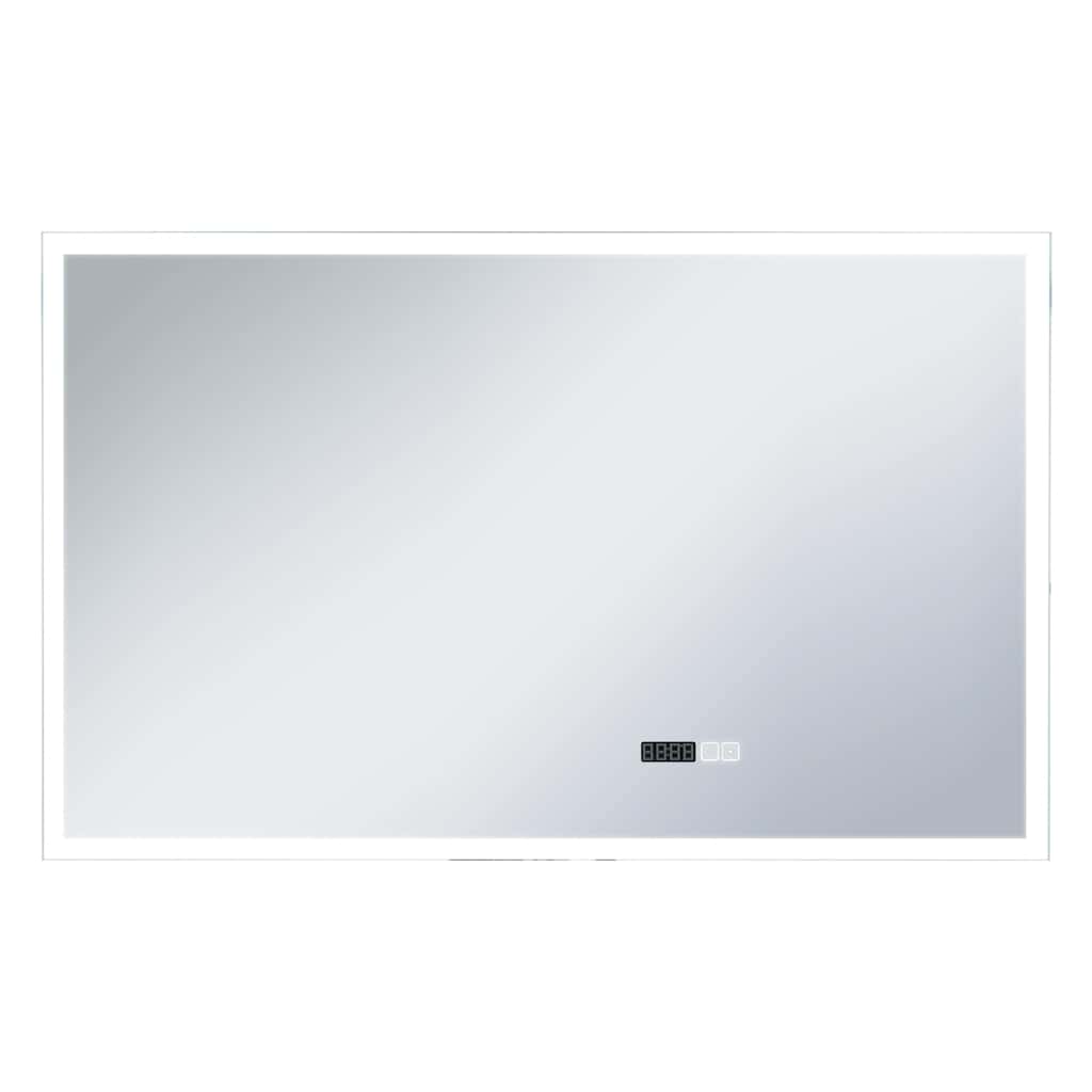 Badrumsspegel LED med touch-sensor och tidsdisplay 100x60 cm