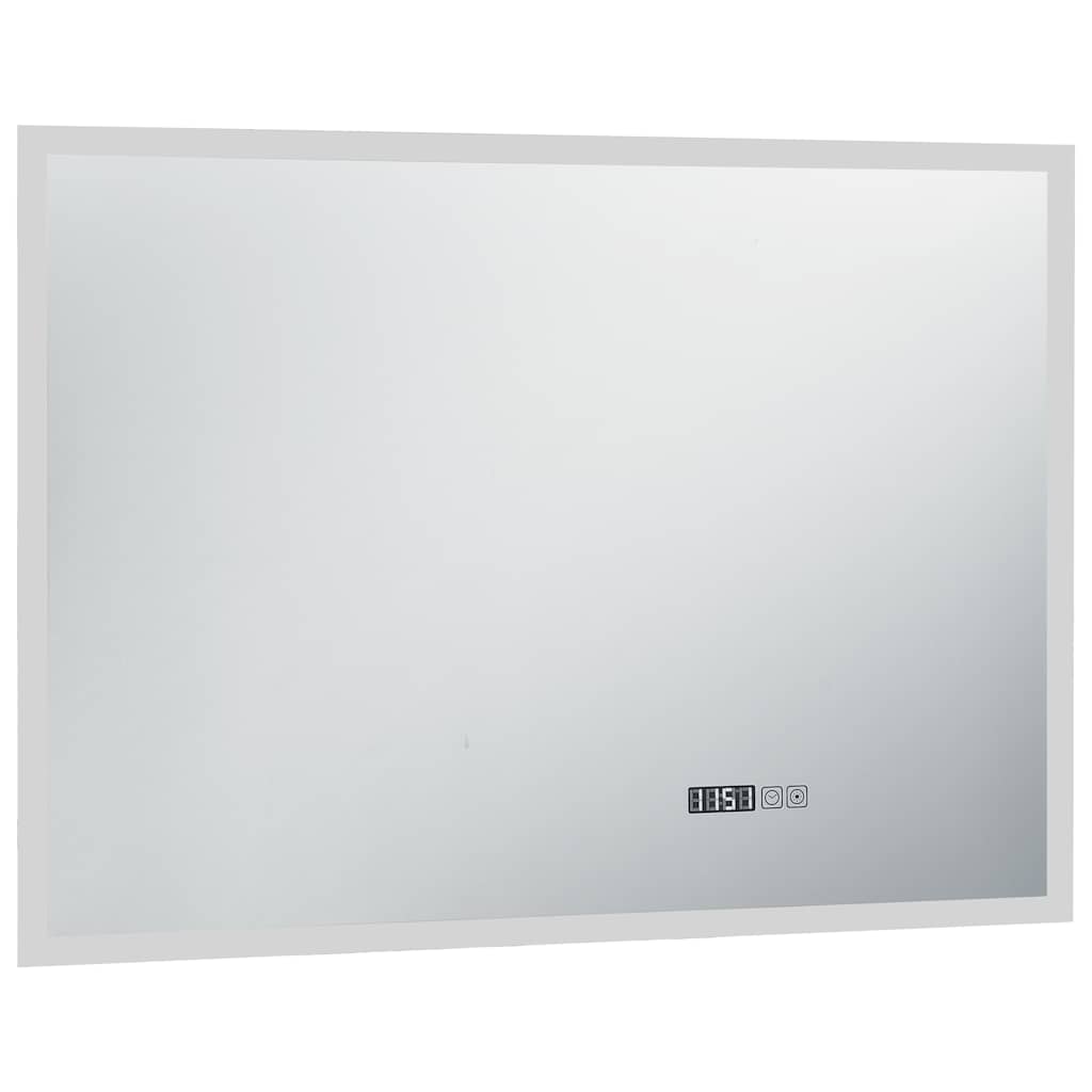 Badrumsspegel LED med touch-sensor och tidsdisplay 100x60 cm
