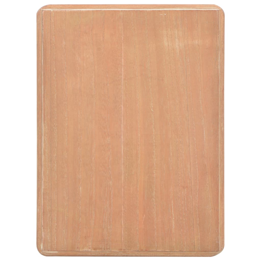 Sängbord vit och brun 40x30x50 cm massiv furu