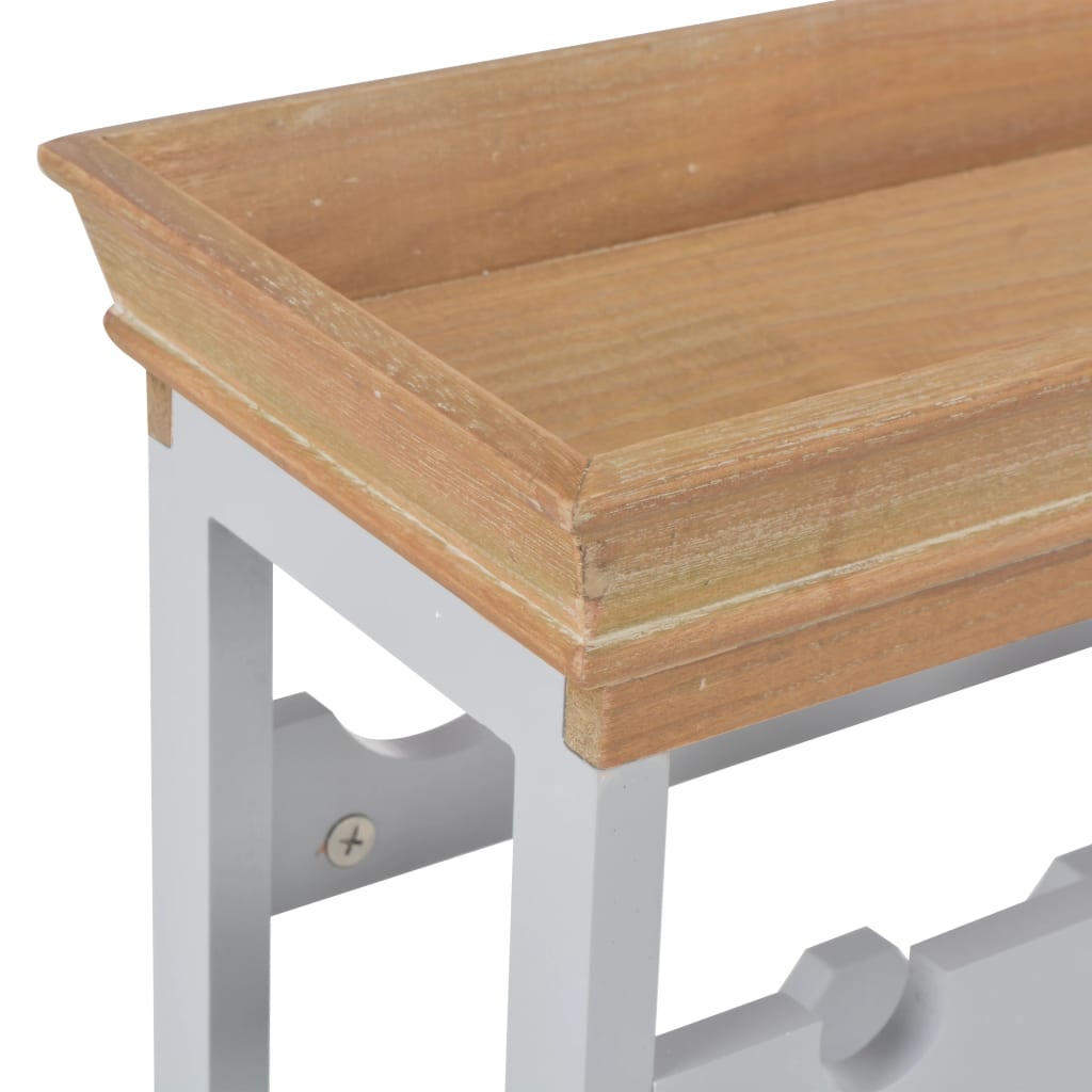 Vinställ Vinskåp Grå 70x22,5x70,5 cm MDF