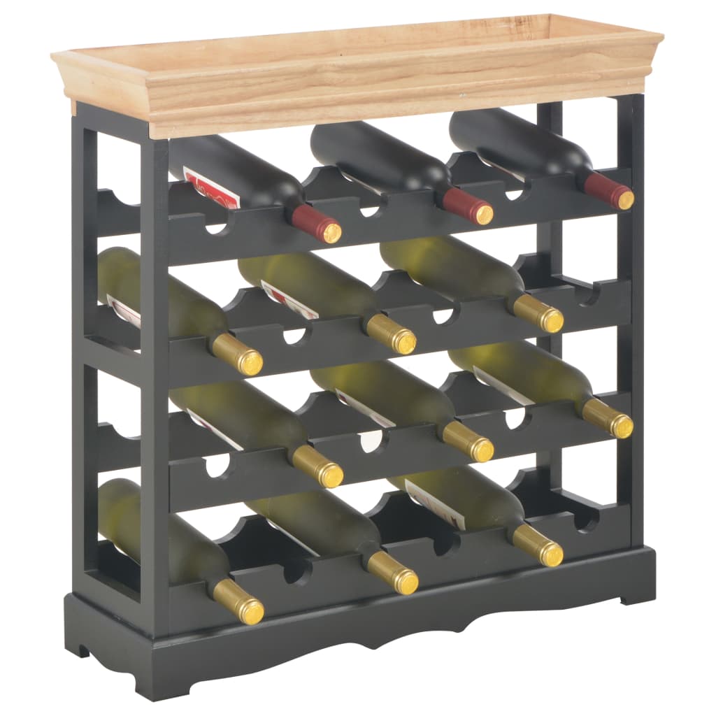 Vinställ Vinskåp Svart 70x22,5x70,5 cm MDF