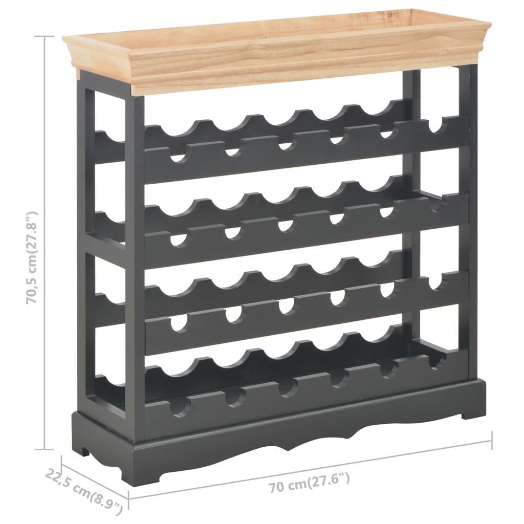 Vinställ Vinskåp Svart 70x22,5x70,5 cm MDF