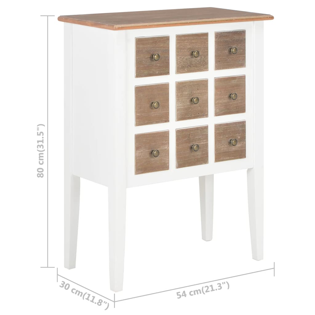 Skänk Vit 54x30x80 cm massivt trä