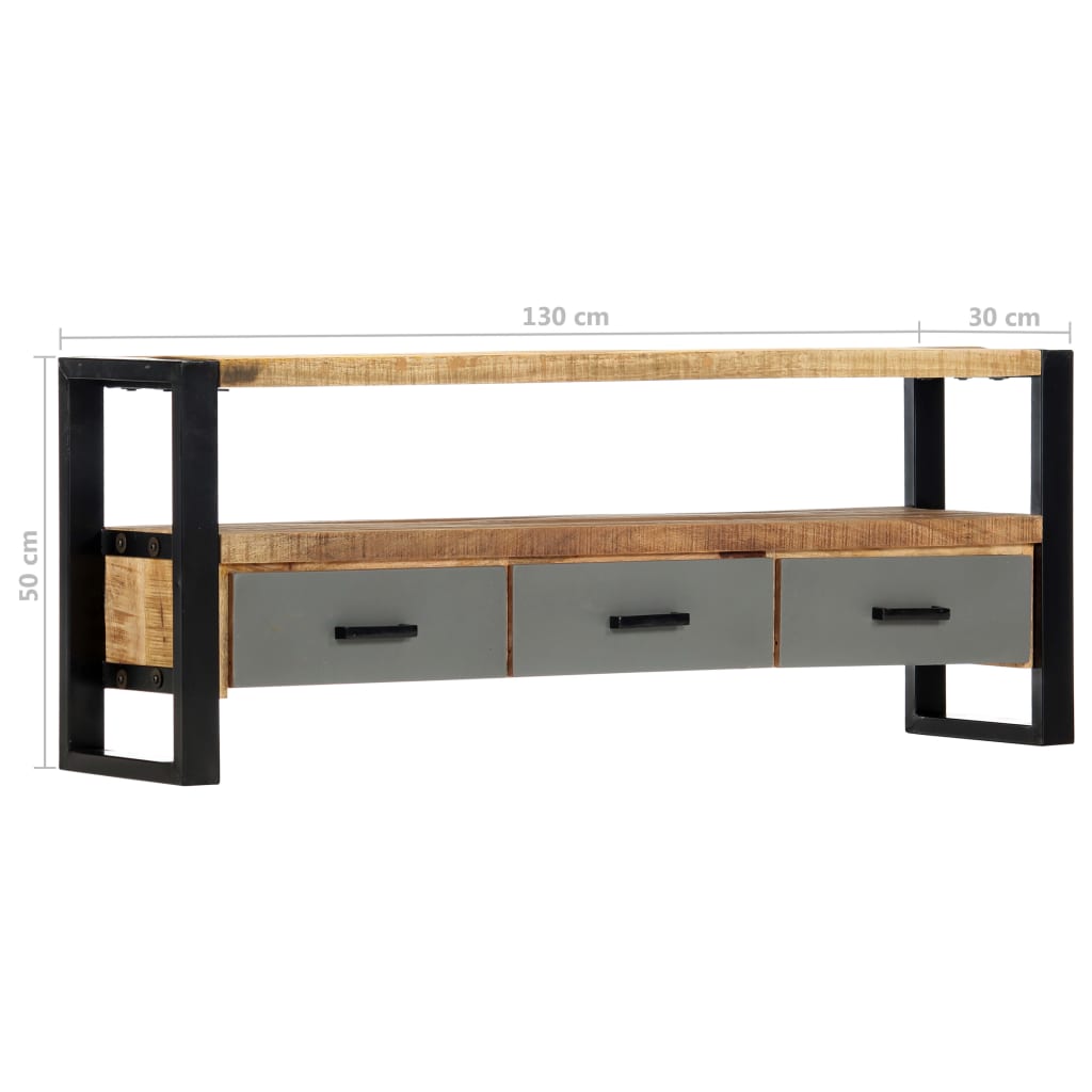 TV-bänk 130x30x50 cm massivt mangoträ