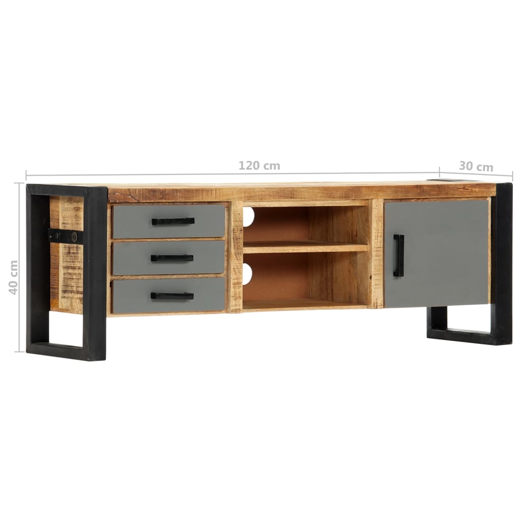 TV-bänk 120x30x40 cm massivt mangoträ