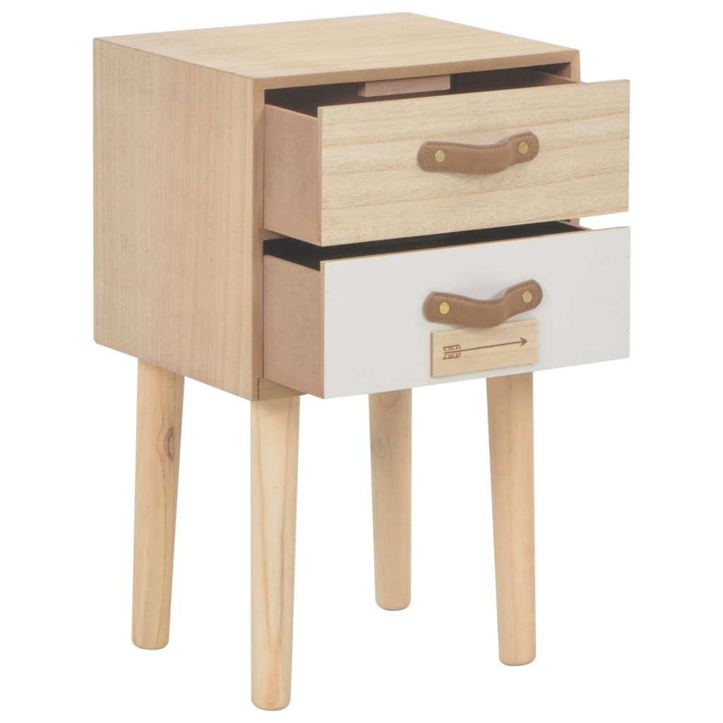 Sängbord med 2 lådor 30x25x49,5 cm massiv furu