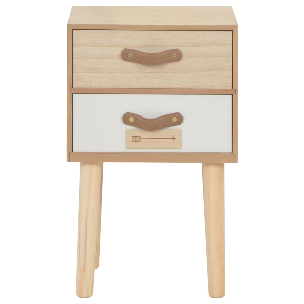 Sängbord med 2 lådor 30x25x49,5 cm massiv furu