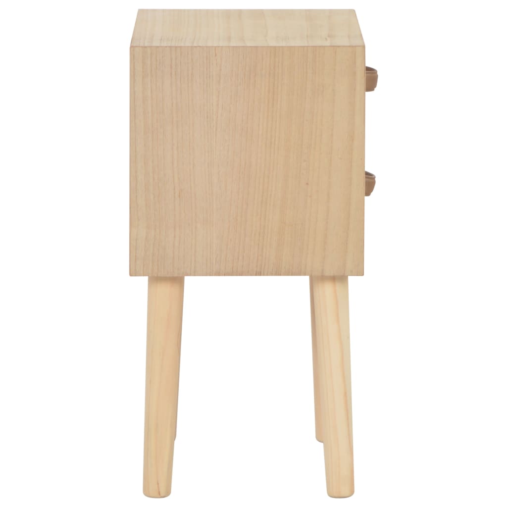 Sängbord med 2 lådor 30x25x49,5 cm massiv furu