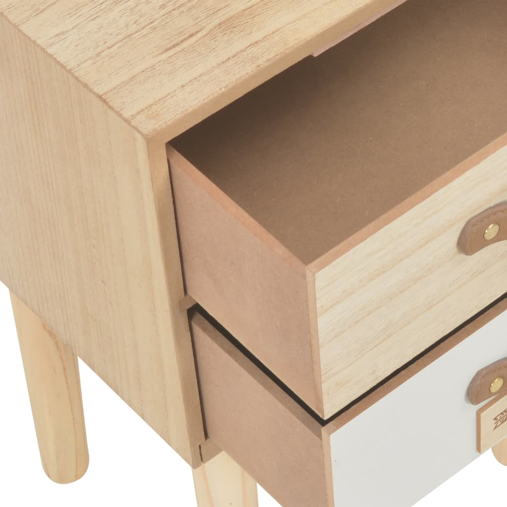 Sängbord med 2 lådor 30x25x49,5 cm massiv furu