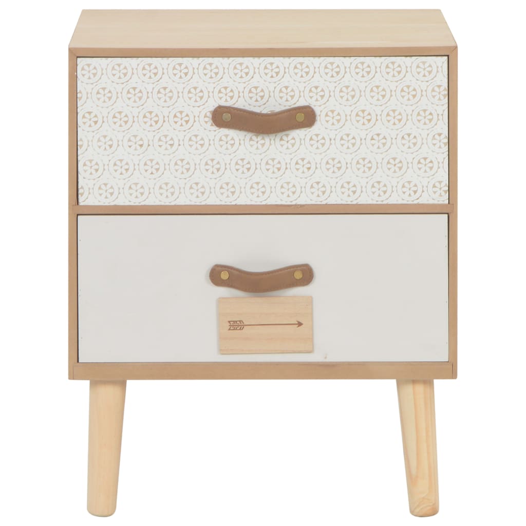 Sängbord med 2 lådor 40x30x49,5 cm massiv furu