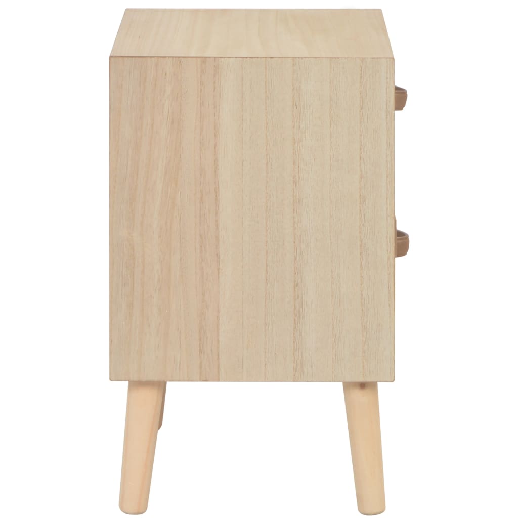 Sängbord med 2 lådor 40x30x49,5 cm massiv furu