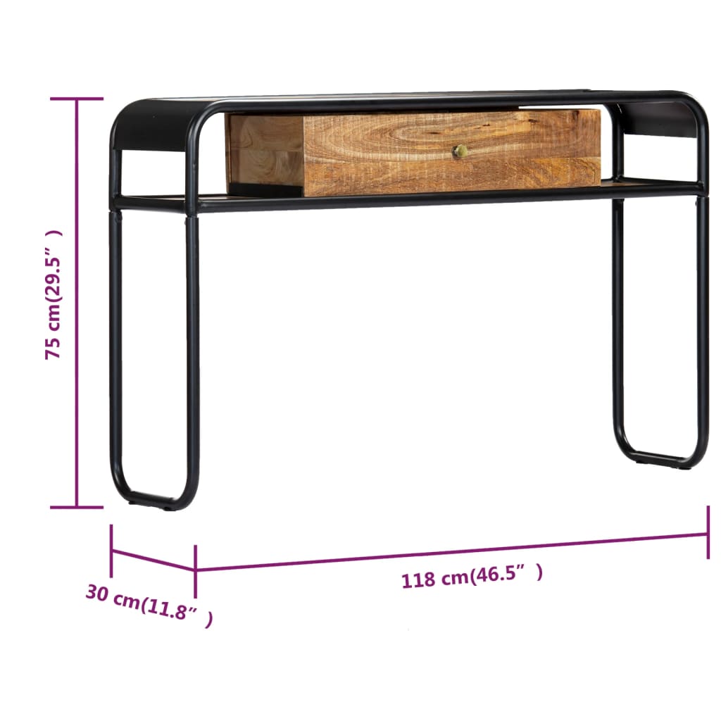 Avlastningsbord Konsollbord Trä 118x30x75 cm massivt mangoträ