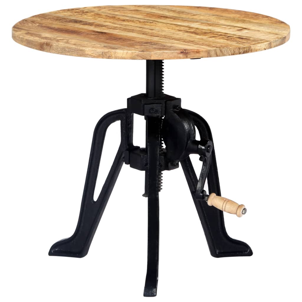 Sidobord Trä 60x(46-63) cm massivt mangoträ och gjutjärn