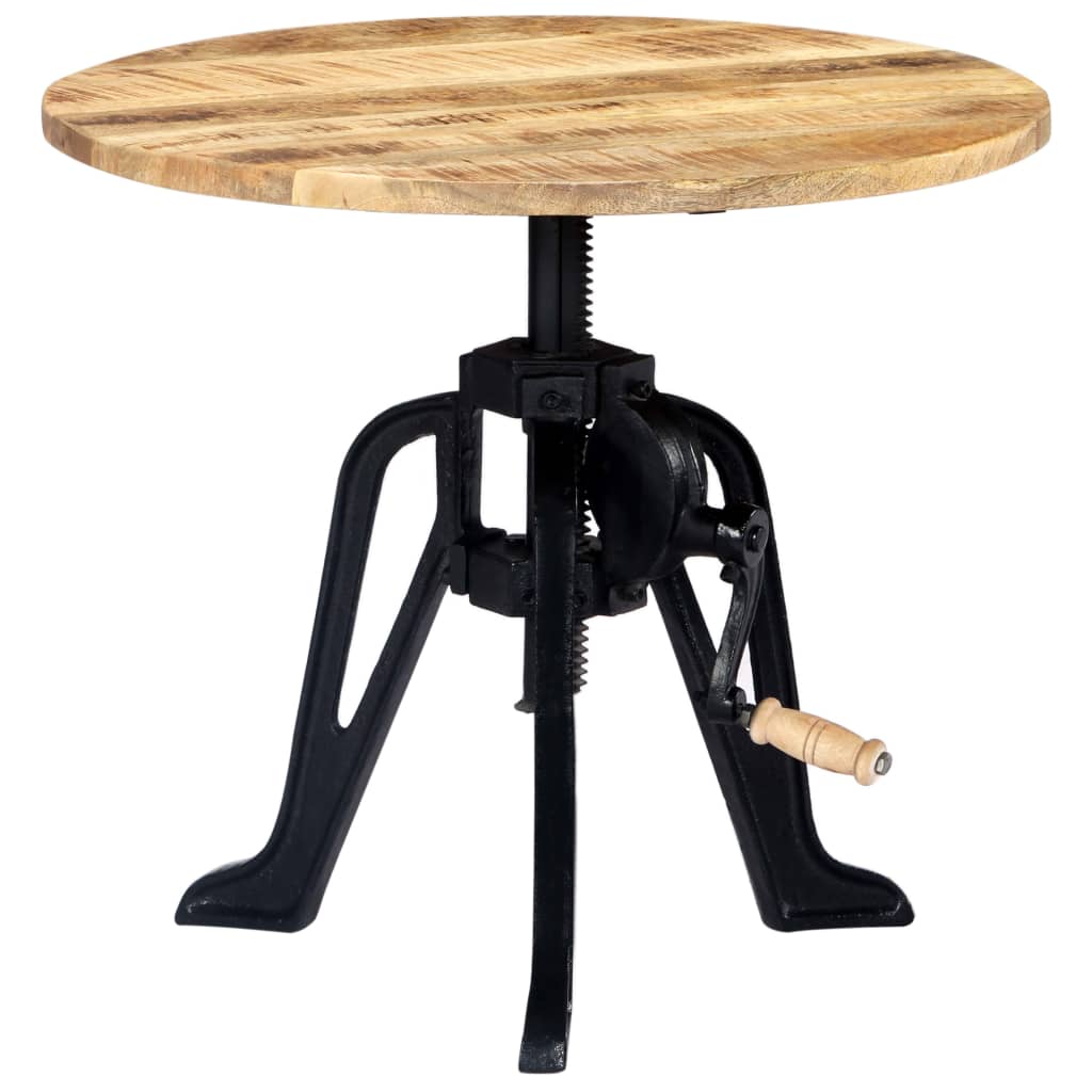 Sidobord Trä 60x(46-63) cm massivt mangoträ och gjutjärn