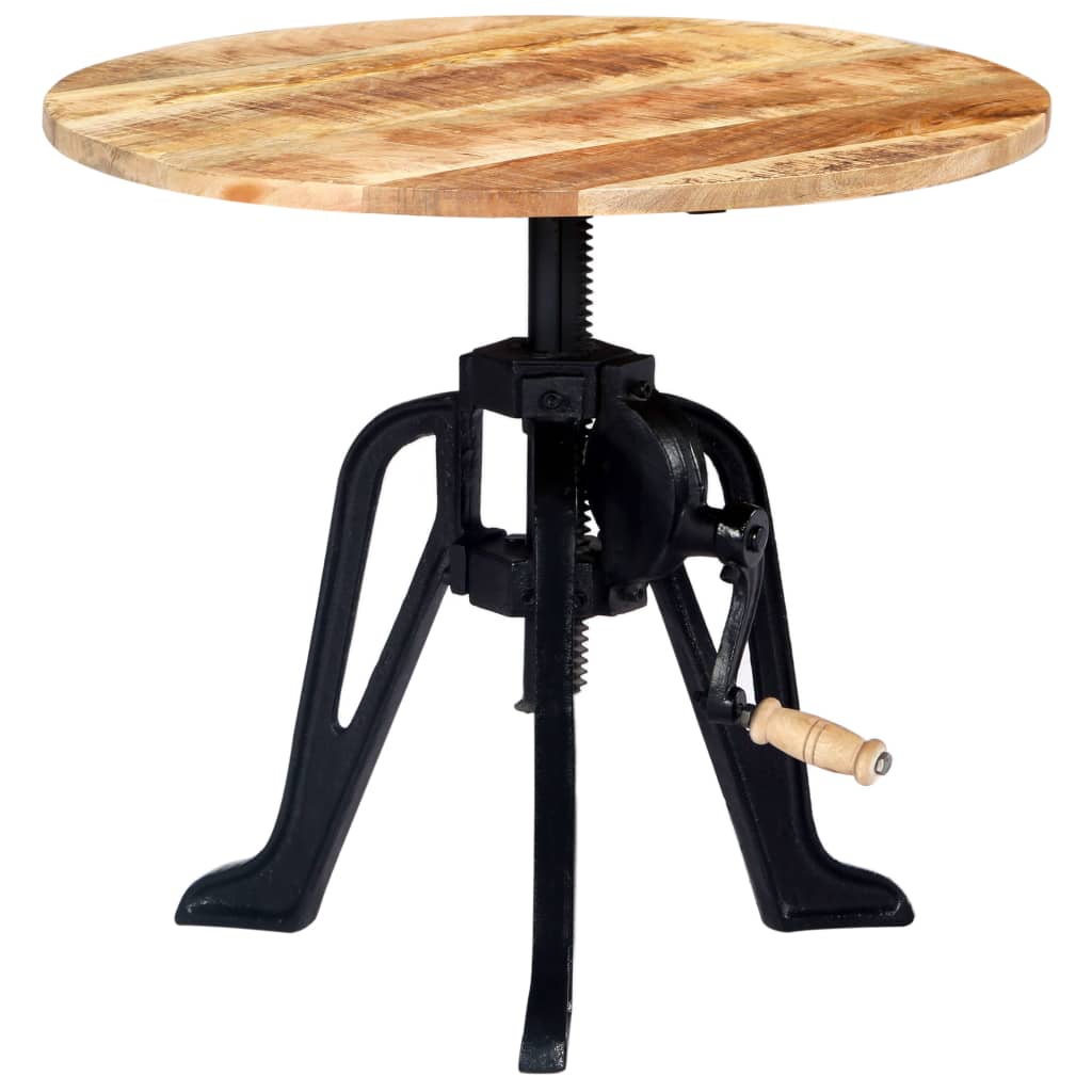Sidobord Trä 60x(46-63) cm massivt mangoträ och gjutjärn