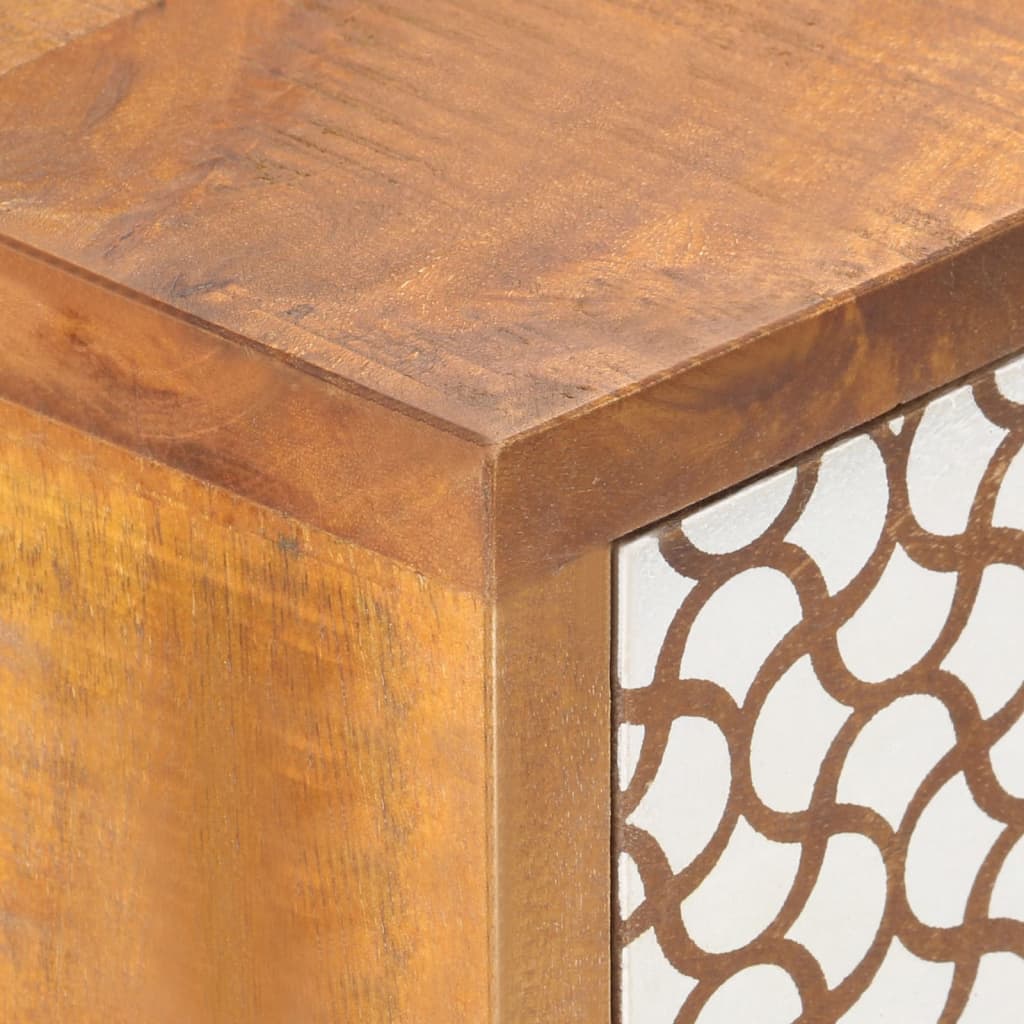 Skänk Trä med mönster 90x30x70 cm massivt mangoträ