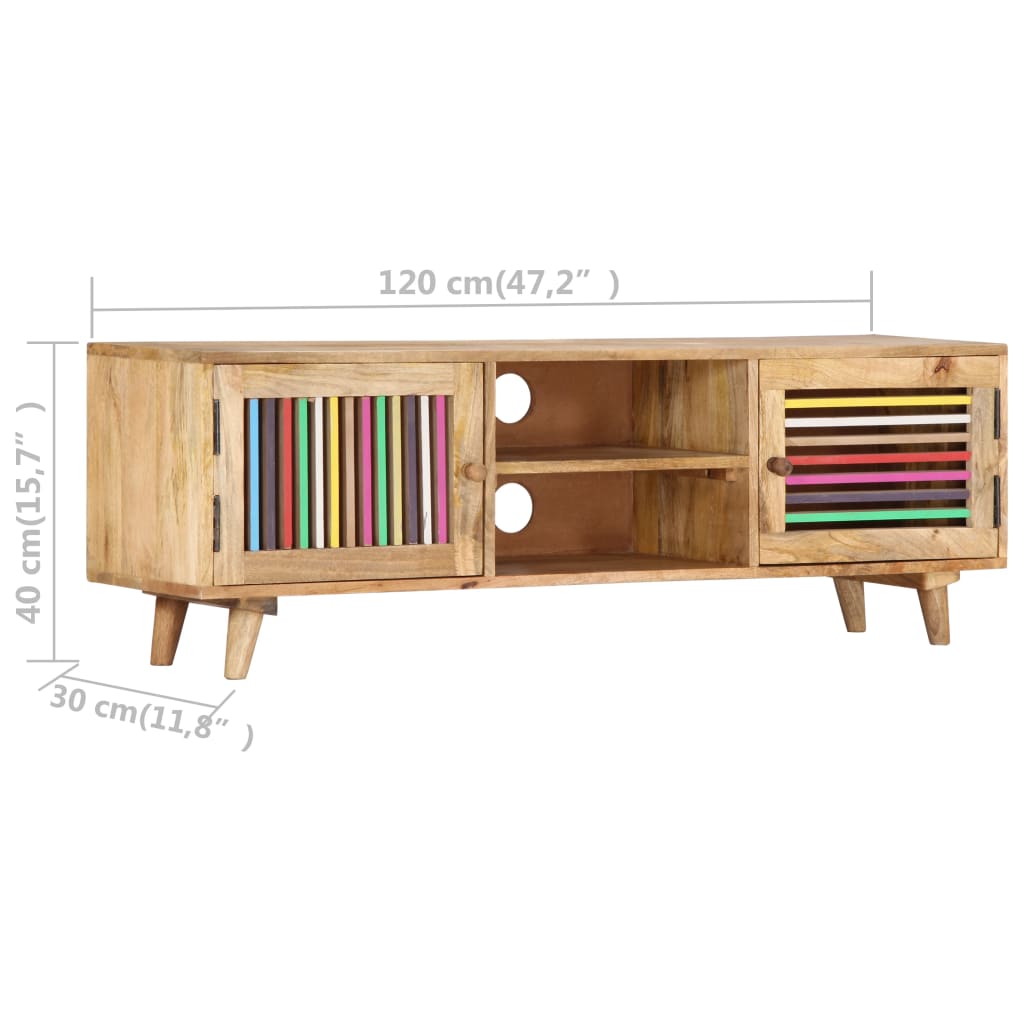 TV-bänk 120x30x40 cm massivt mangoträ