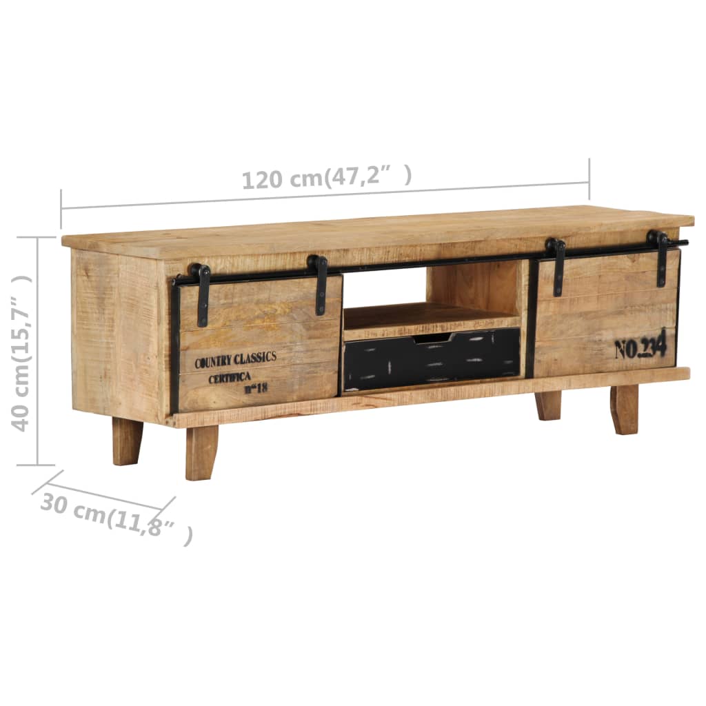 TV-bänk 120x30x40 cm massivt mangoträ