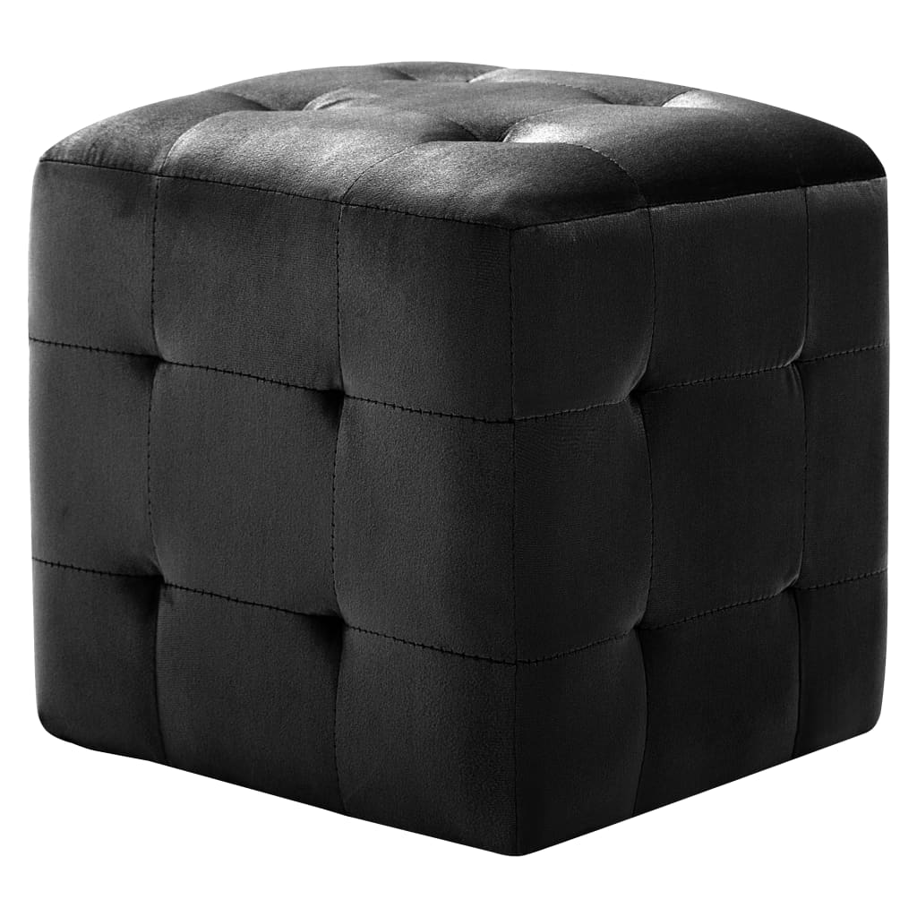Sängbord 2 st svart 30x30x30 cm sammetstyg